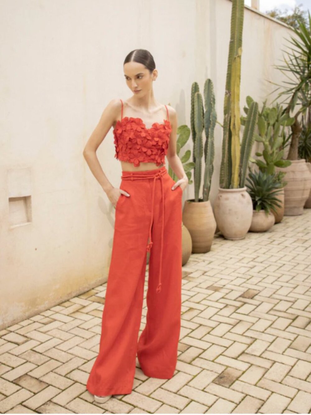 Andres Otalora Oda al Jardin Wide-Leg Linen Pants - Picture 2 of 6